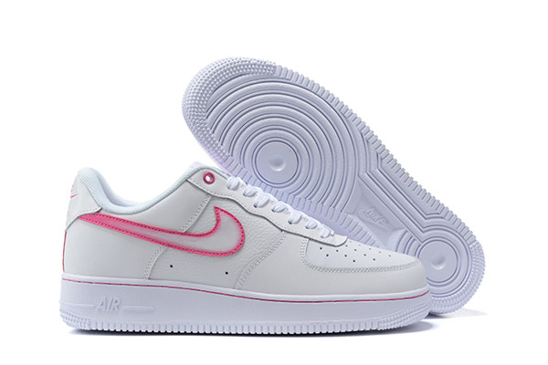 Women's Air Force 1 Low Top White/Pink Shoes 099
